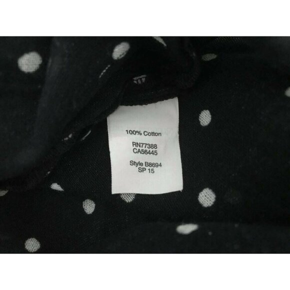 MADEWELL Shirred Popover Shirt Womens Size XS Black White Polka Dots Style B8694 - Picture 6 of 6